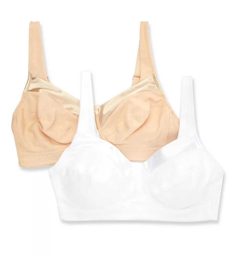 Satin Trim Wireless Cotton Bra - 2 Pack Bestform Satin Trim Wireless Cotton Bra - 2 Pack -Her Room Store bestform befo01 6715pk cs1