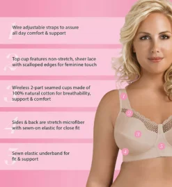 Cotton Wireless Bra -Her Room Store exquisite form exqf01 5100535 cs3