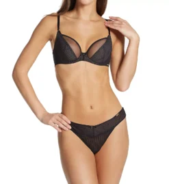 Gossard Sheer Stripe Non Padded Underwire Plunge Bra -Her Room Store gossard gos001 18825 cs1