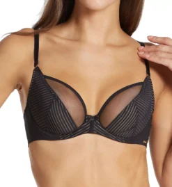 Gossard Sheer Stripe Non Padded Underwire Plunge Bra