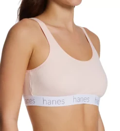 Hanes Scoop Stretch Cotton Blend Bralette - 2 Pack
