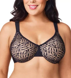 Lace Sheer Leaves Underwire Minimizer Bra -Her Room Store olga olg001 35519 cs1