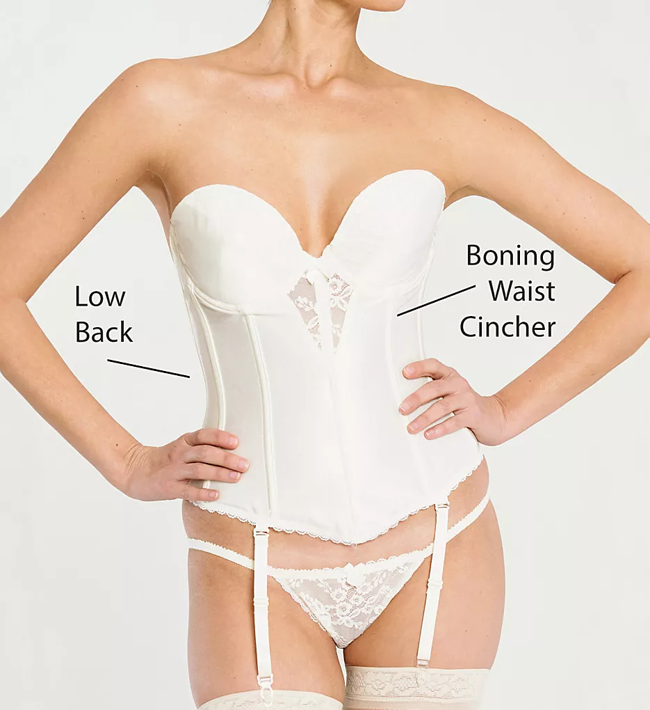 Lace Plunge Low Back Bustier with Garters Lace Plunge Low Back Bustier With Garters -Her Room Store va bien vab001 6363 cs6
